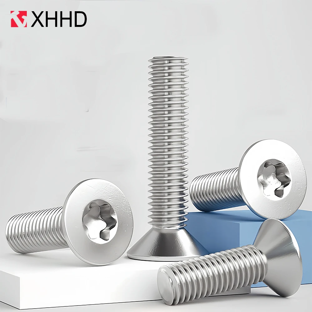 20-100pcs 304 Stainless Steel Six-Lobe Flat Head Screw M2 M2.5 M3 M4 M5 M6 GB2673 Countersunk Torx Screws Allen Star Head Bolts