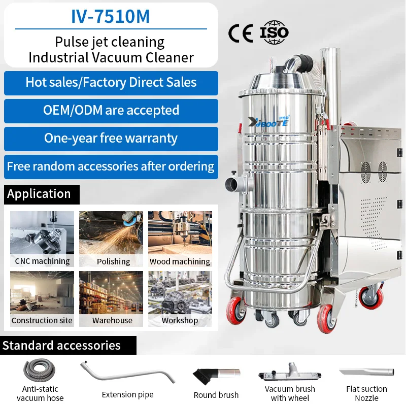 Industrial Electric Tablet Press Dust Vacuum Cleaner with HEPA Filter 100L Capacity for Plant Use