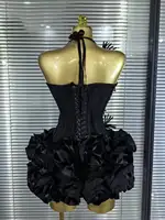 High Quality Black Red Women Sexy Halter Full Florals 2 Pieces Set Bodycon Mini Bandage Dress Celebrate Nightclub Party Wear - Image 3