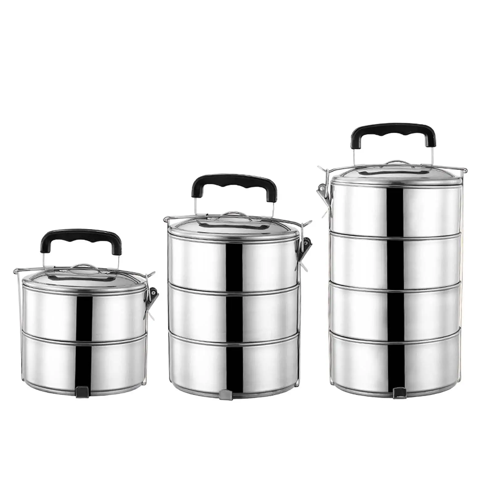 

Adult Lunch Box Stackable Lunch Box with Handle, Microwave Stainless Steel Bento