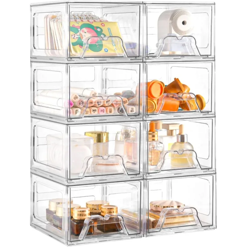 

Acrylic Bathroom Makeup Organizer and Storage,Clear Plastic Pull Out Drawers for Vanity, Under