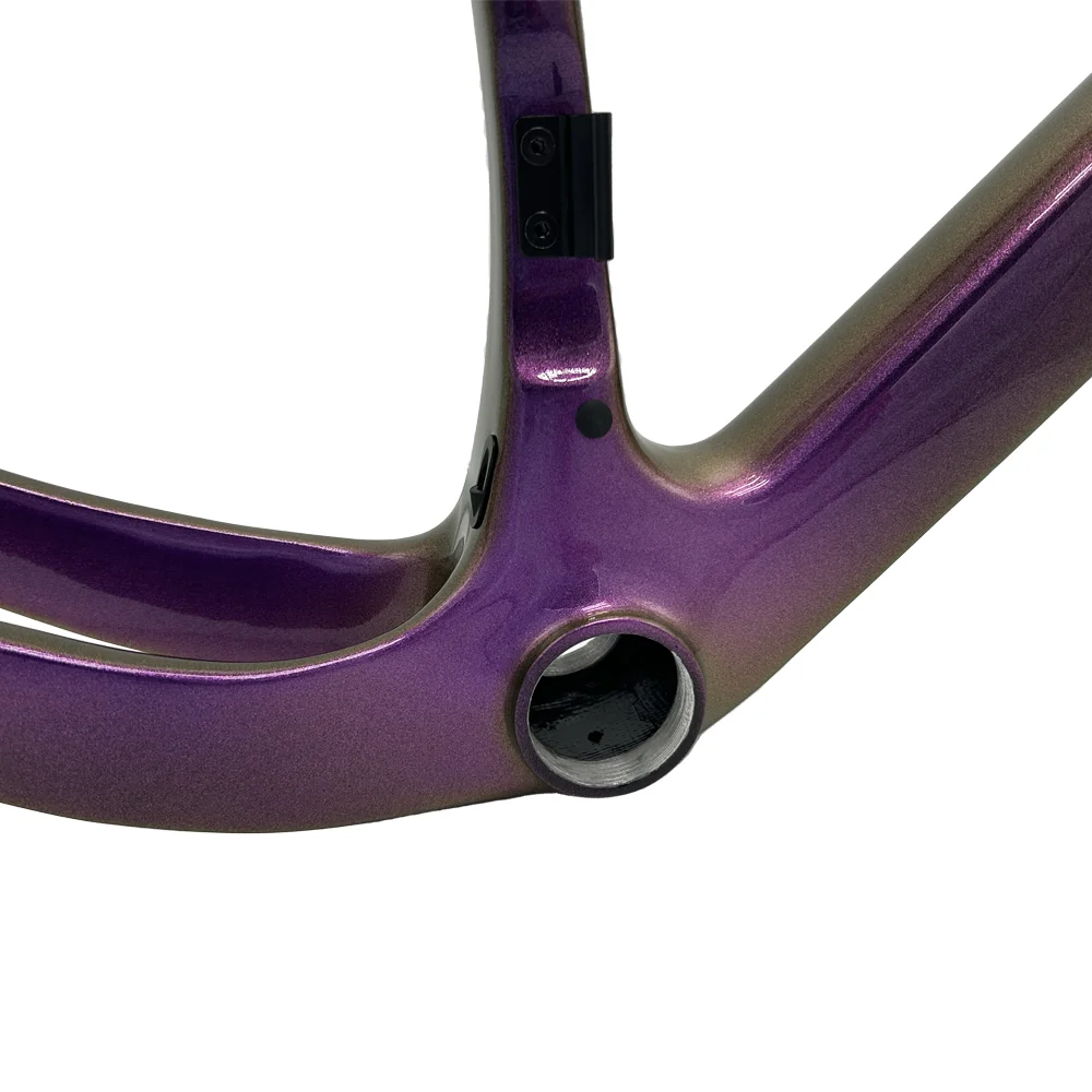 GT30 Carbon Gravel Frame Chameleon Paint Flat Mount Disc Brake 700C*50C Threaded T47 Gravel Bicycle Frameset Road Bike