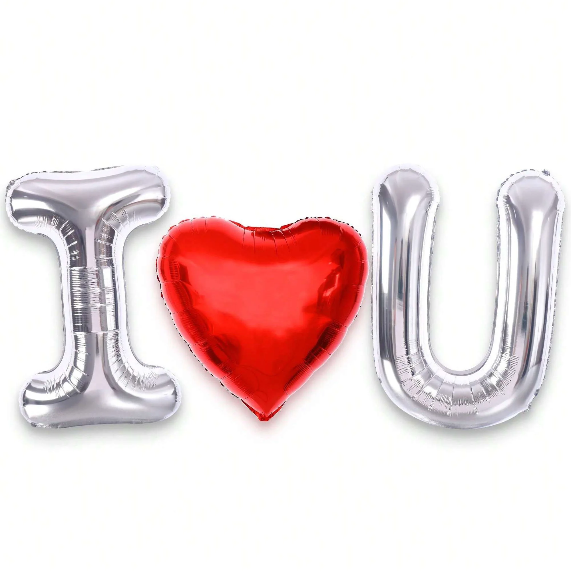3-teiliges Ballon-Set „I Love You“ aus Aluminiumfolie, Valentinstag, romantische Nacht, Hochzeit, Vorschlag, Jahrestag, Blumendekoration