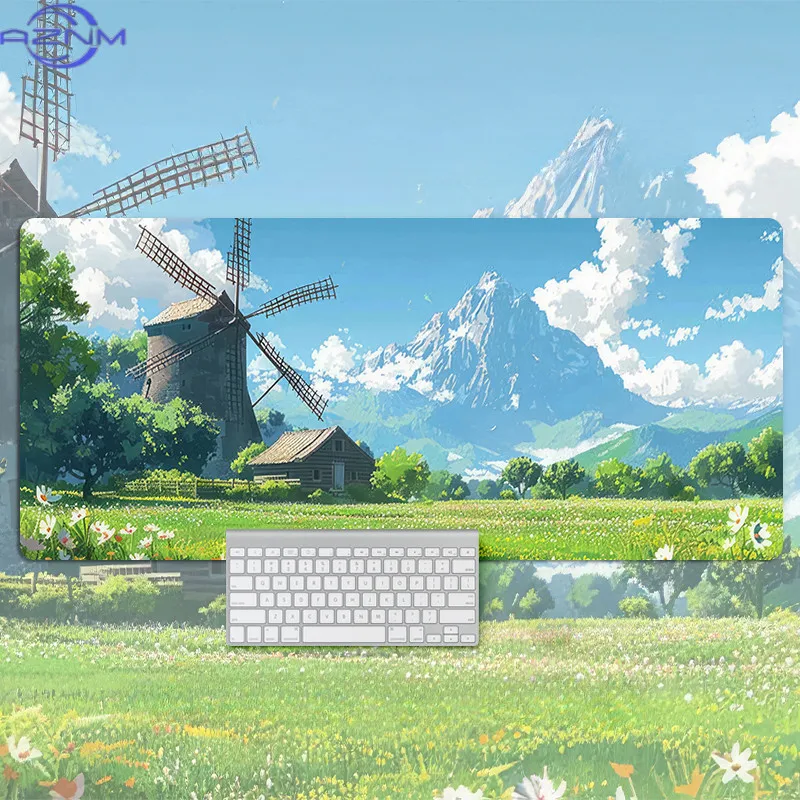 Large Anime Mouse Pad Landscape Custom Game Mousepad Summer Scenery Computer Keyboard Desk Mat
