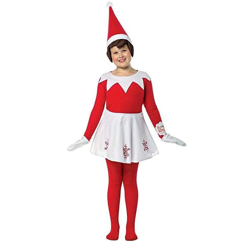 Erwachsene Kinder Familie Weihnachten Kostüm Kinder Rot Elf Cosplay Anzug Eltern-Kind Schöne Neue Jahr Party Cosplay Outfits