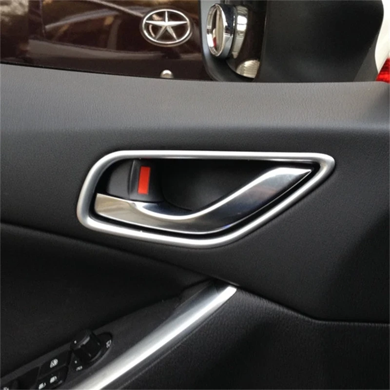 For Mazda 3 6 GJ CX-5 CX5 2013 2014 2015 2016 Inner Door Handle Bowl Frame Cover Trim ABS Carbon Fiber Car Styling Accessories