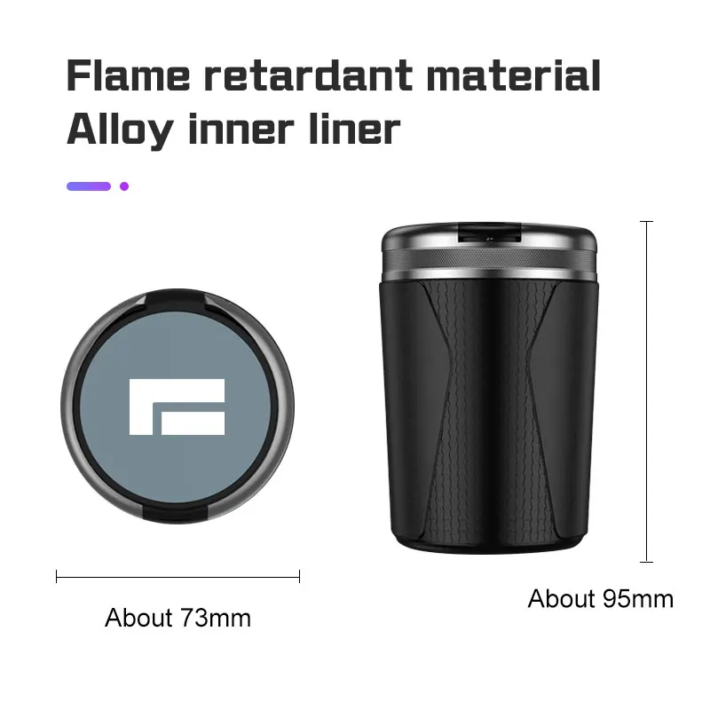 

For ROX 01 Polestones 01 2024 2025 one-key open cover multifunctional car ashtray Alloy inner Liner Trash Box Decor Accessories