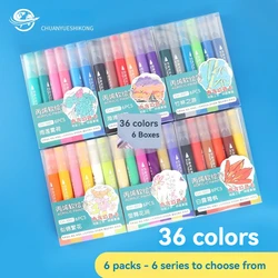 6 colors Acrylic Marker Paint Pens soft Brush Tip, Waterproof Ink, Writes on Paper, Rock, Rubber, Ceramics, Wood, Glass and more