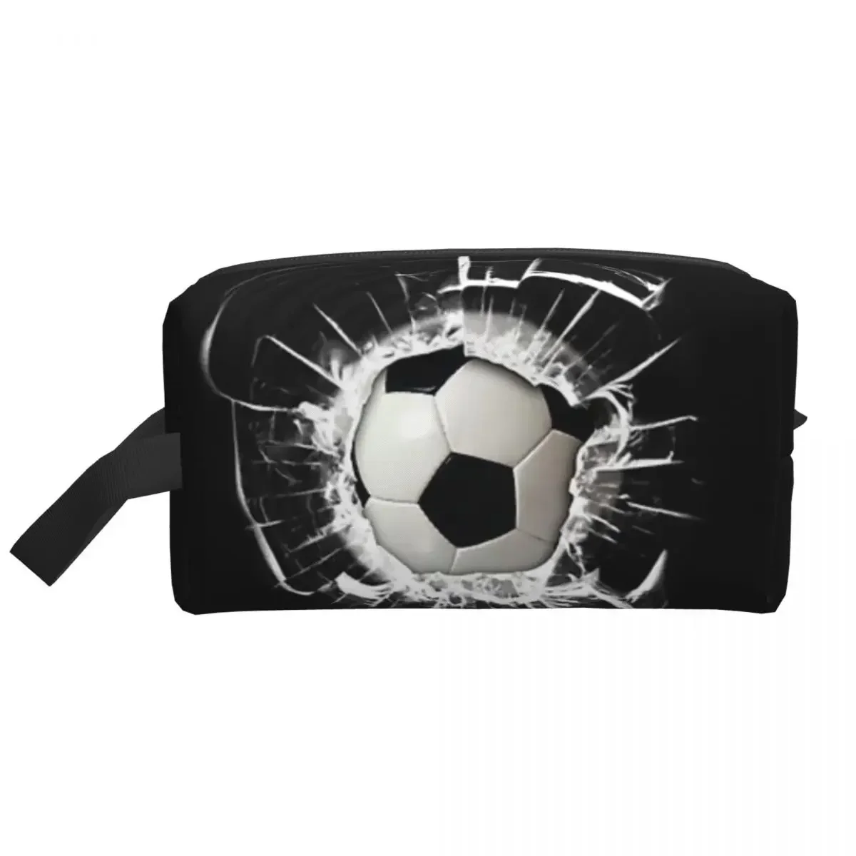 Soccer Ball Smash Polyester Men Business Portable Storage Bag Women Travel Cosmetic Bag Hanging Wash Pouch