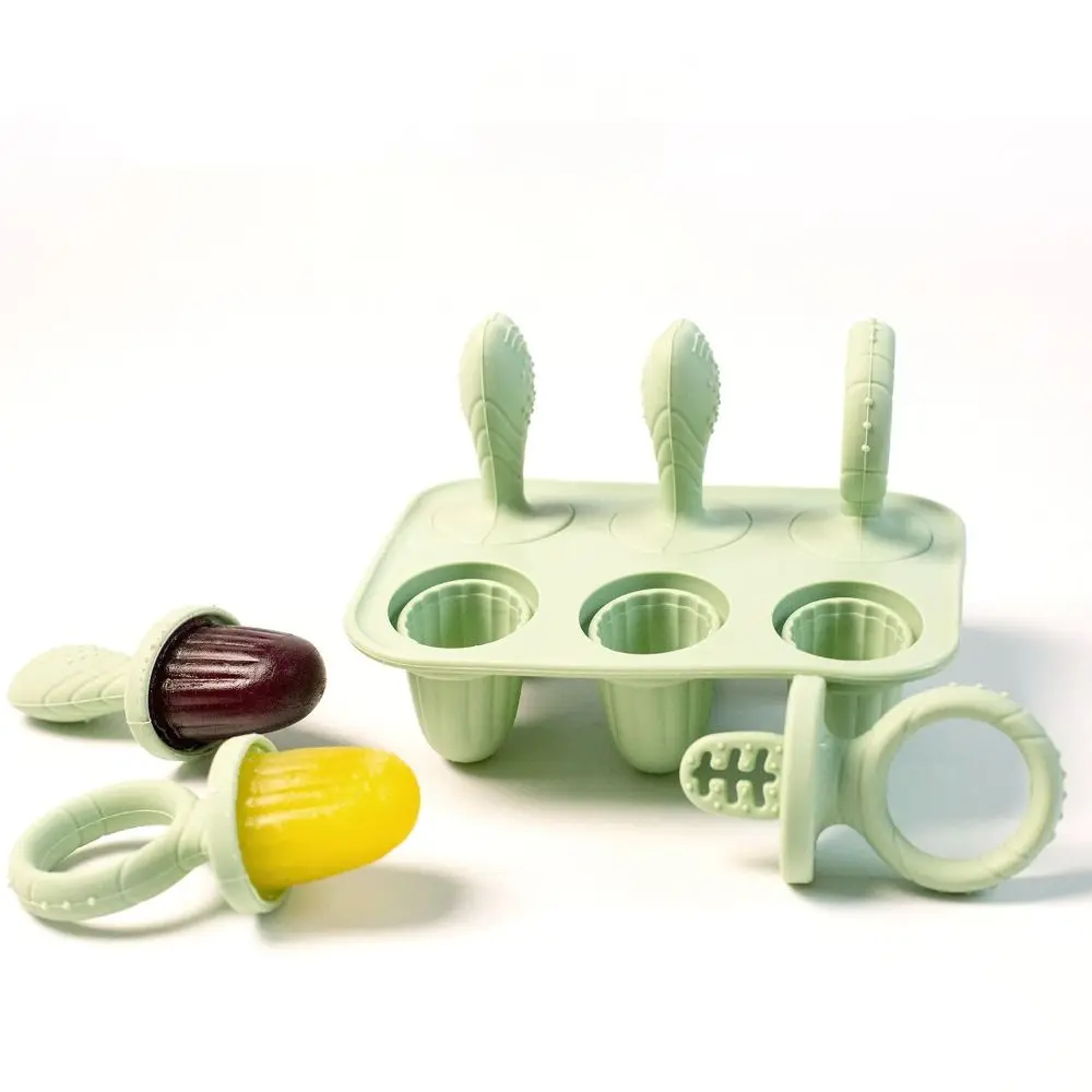 6 Cavity Silicone Popsicle Molds BPA Free Easy Fill Breastmilk Popsicle Molds Food Grade Drip-Proof Chew Stick Teething Relief
