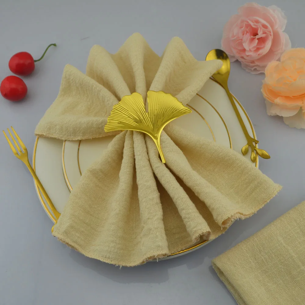 10pcs Cotton Gauze Crepe Soft Cloth Kitchen Tea Towel Rustic Napkin Wedding Decoration Christmas Birthday Resturant Home Napkins