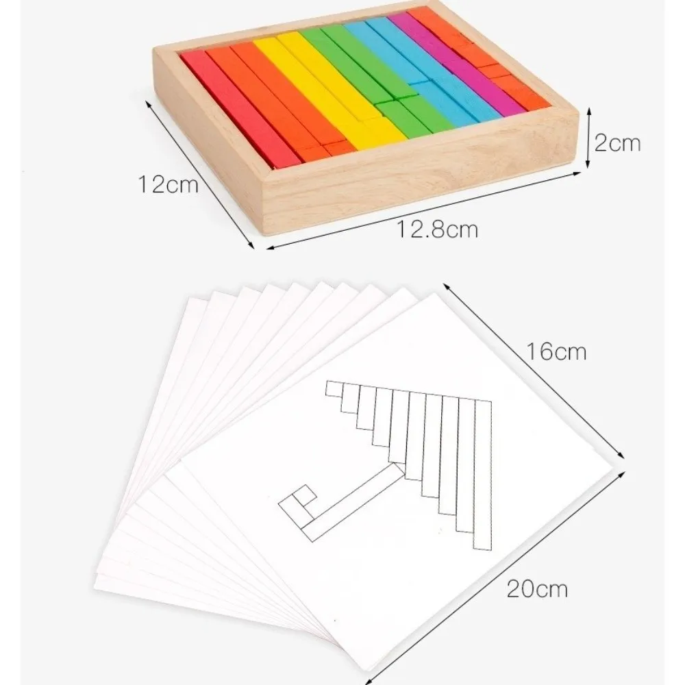 Hands-On Colorful Wooden Counting Sticks Arithmetic Multicolored Building Blocks Children