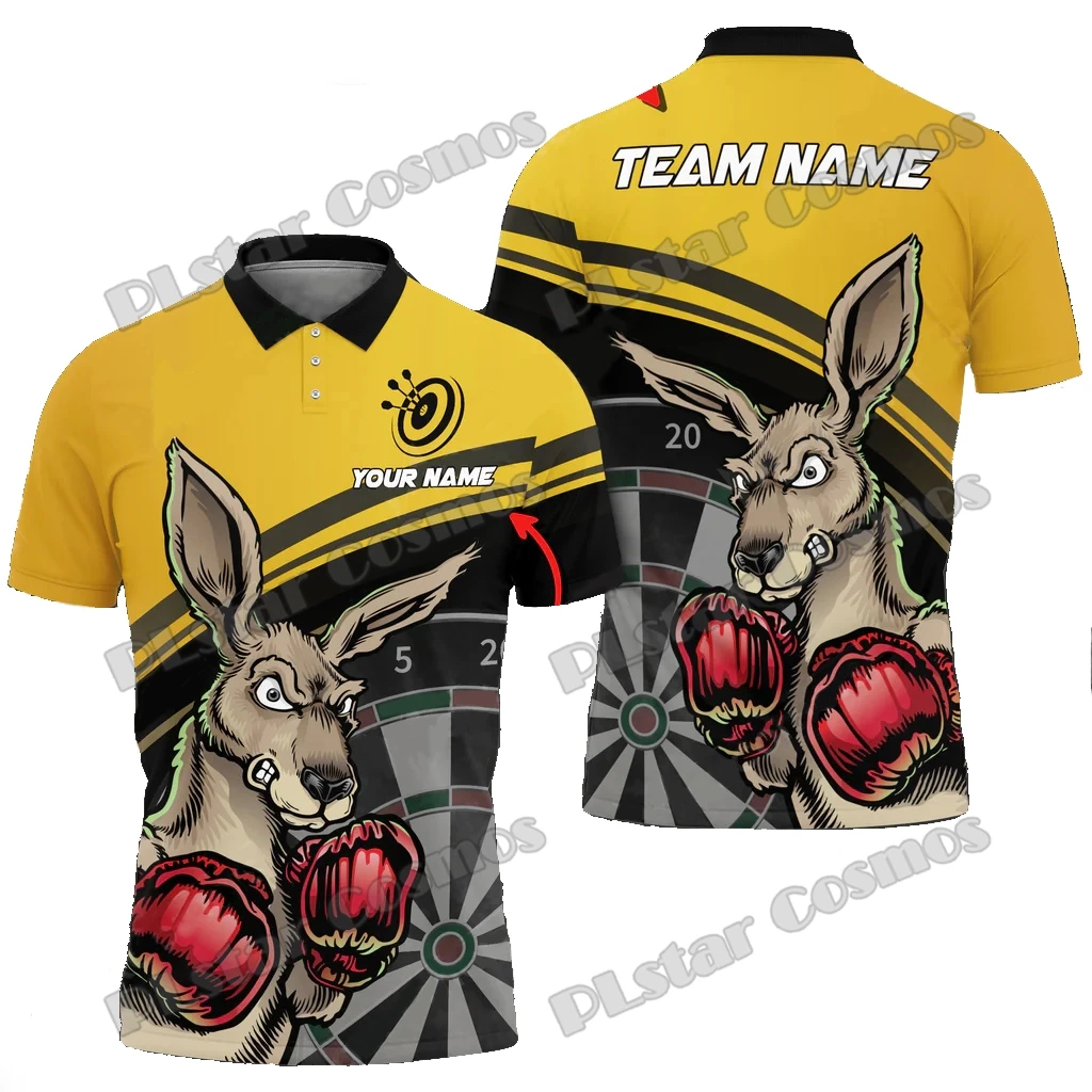 Kangaroo Dart Board Personalized Team Name 3D Printed Fashion Men's Polo Shirt Summer Unisex Casual Polo Shirt POL144