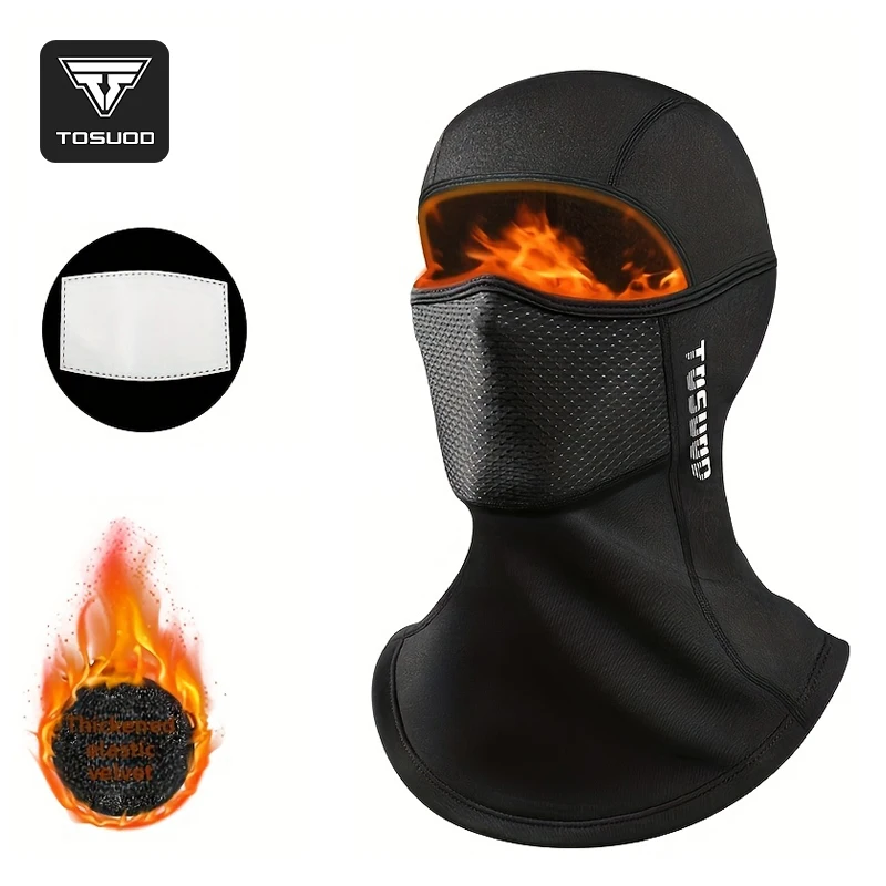 

TOSUOD Зимний теплый головной убор, маска для верховой езды, ветрозащита и морозостойкая, утолщение флиса, защита всего лица, комфортное дыхание