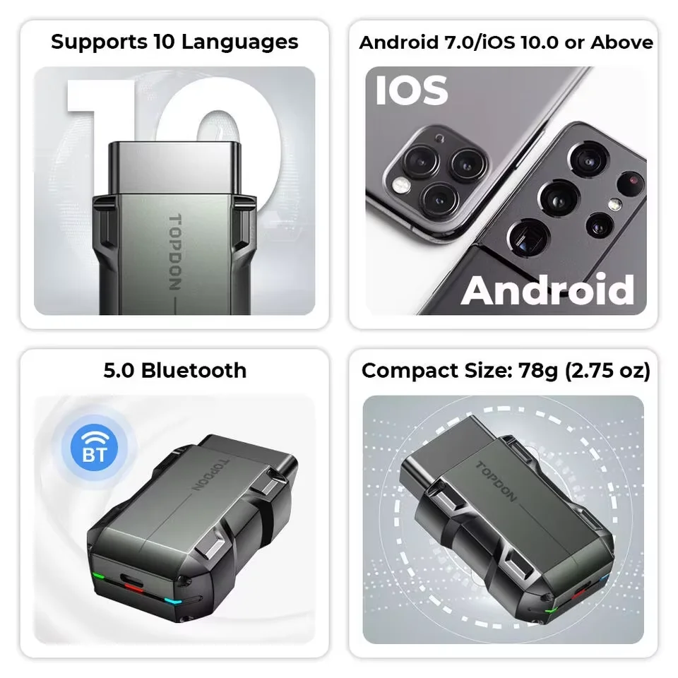 TOPDON TopScan Lite Scanner Smart Diagnostic Tool DTC Repair Guide Bluetooth OBD2 code reader view 6