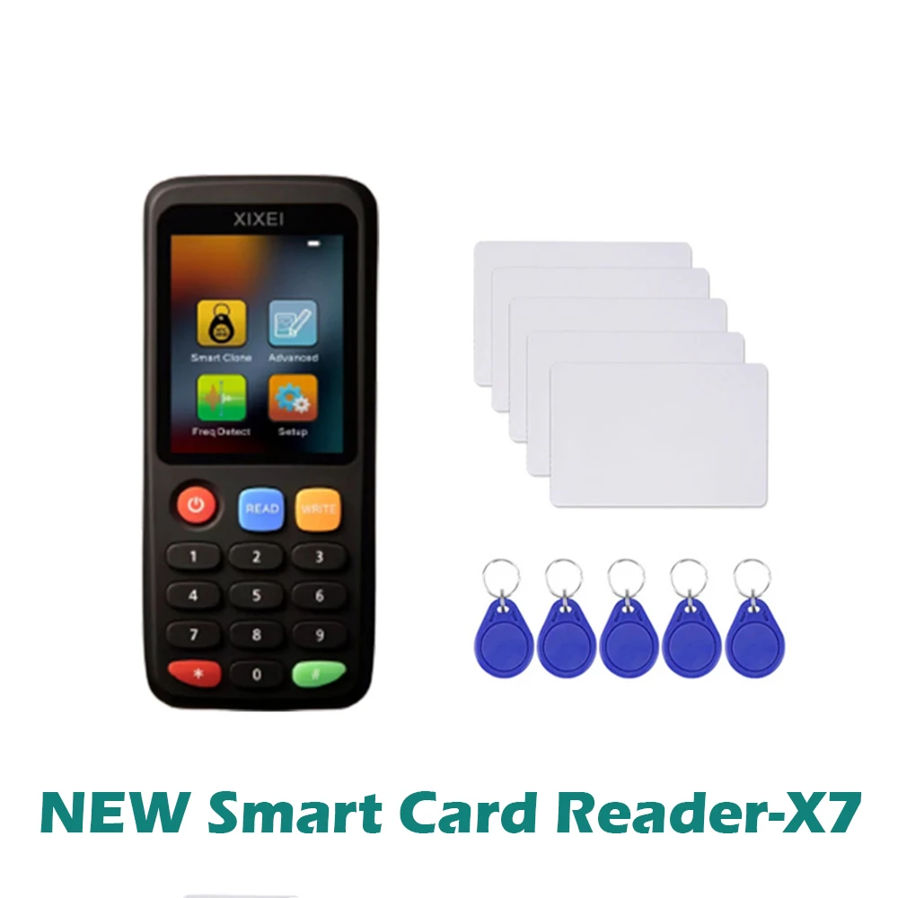 X7 RFID Smart Chip Reader Card Reader NFC Token Clone Copier Reader 125KHz Badge Writer 13.56MHz Chip Tag Programmer