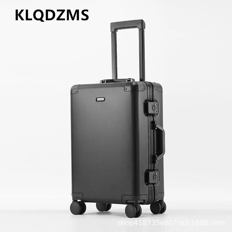 KLQDZMS Men's Suitcase Full Aluminum Magnesium Alloy Boarding Box Large Capacity Trolley Case 20