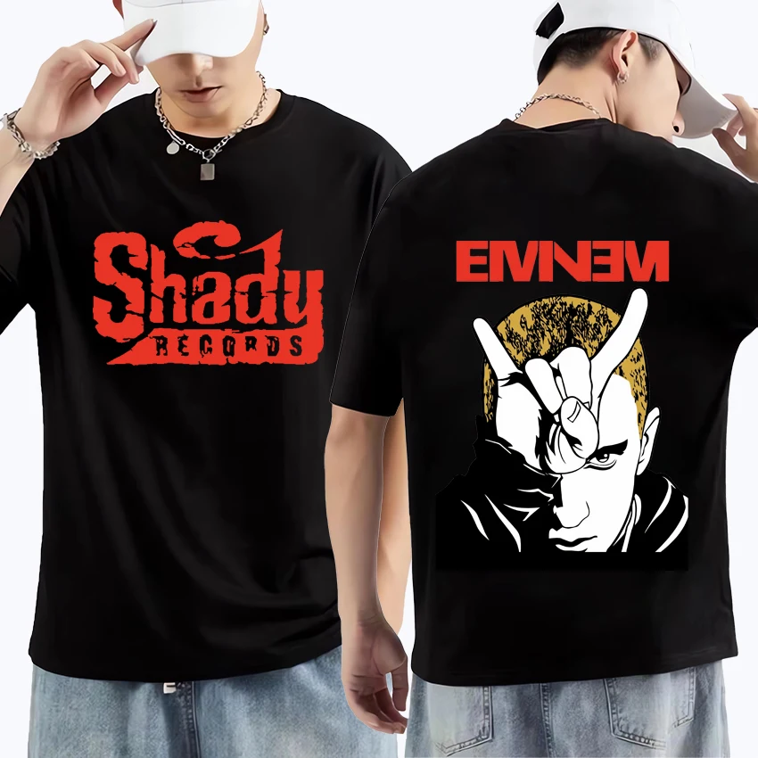 

Hot Rapper Eminem Hip Hop Graphic T Shirts Men Women vintage oversized streetwear Unisex summer 100% Cotton short sleeve T-shirt