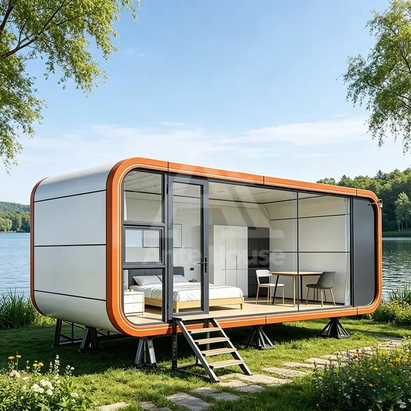 Cheap Luxury Apple‑Style Cabin Modular Prefab Container House Villa,30FT 40FT For Living Room Bedroom