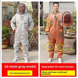 Beekeeping anti-bee clothing protective clothing, new thickened air whole body conjoined bee equipment, 3D breathable anti-bee c