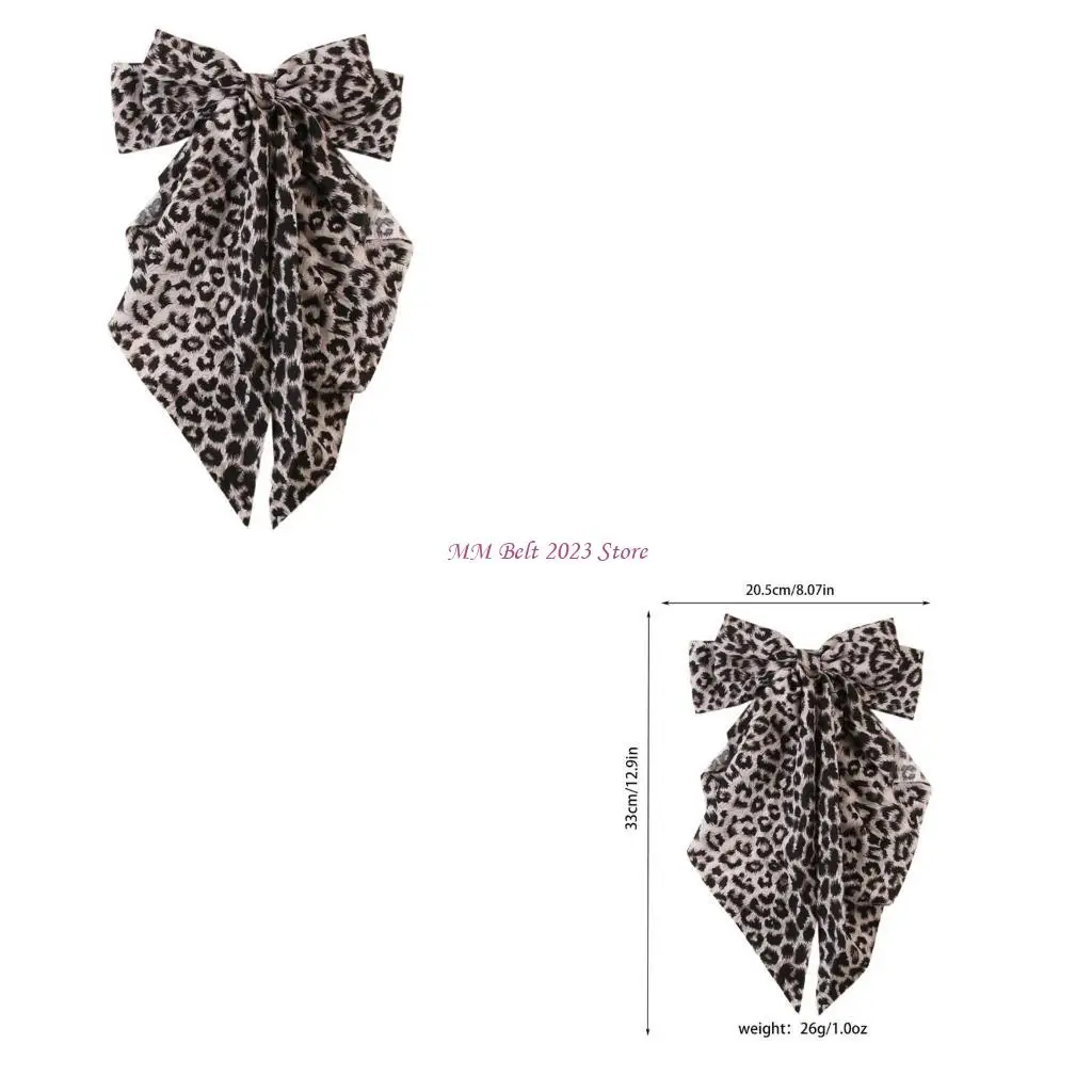 

49ME Заколка для волос с леопардовым узором, заколка для волос с бантом, головной убор, милая заколка для женщин