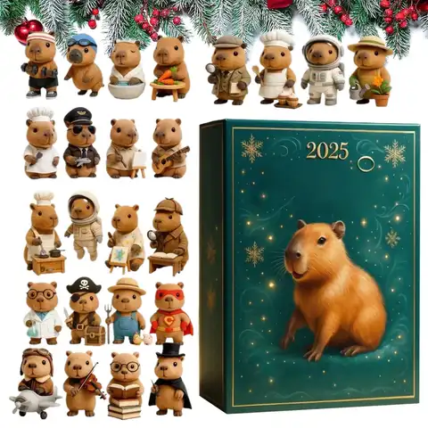 Capybara Advent Calendar 2025 24 Days Countdown Christmas Tree Ornament 2D Acrylic Decoration Cartoon Anime Figure Xmas Gifts