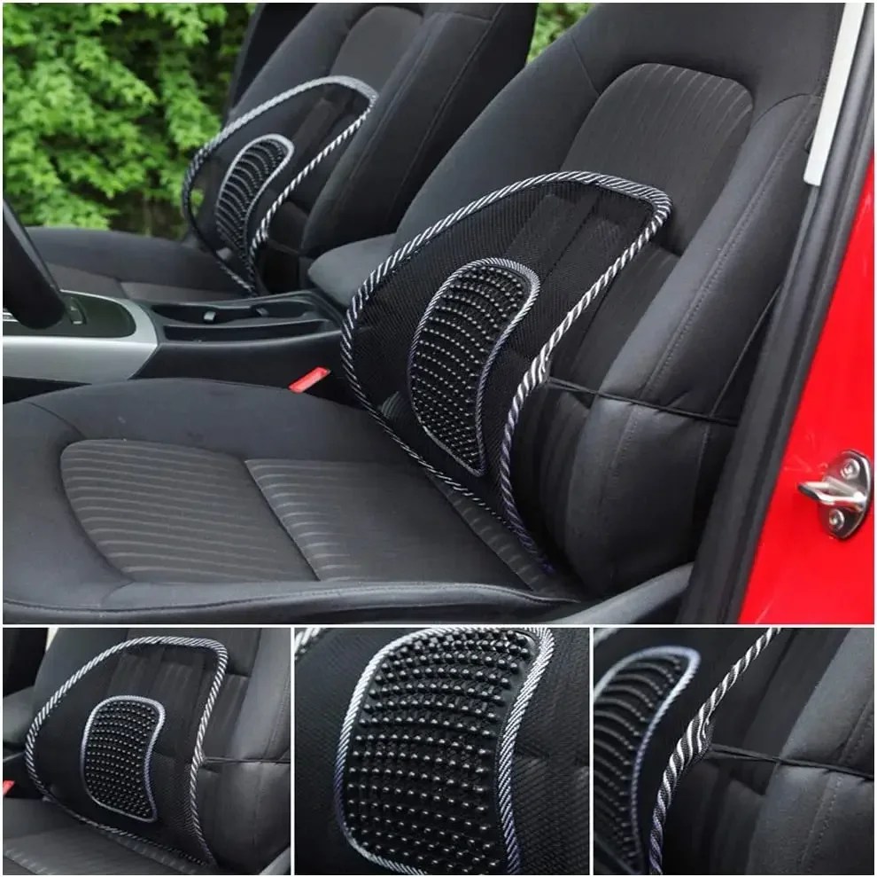 Car Seat Chair Back Cushion Ventilate Mesh Lumbar Back Brace Car Seat Chair Cushion Office Home Massage Back Cushion Universal