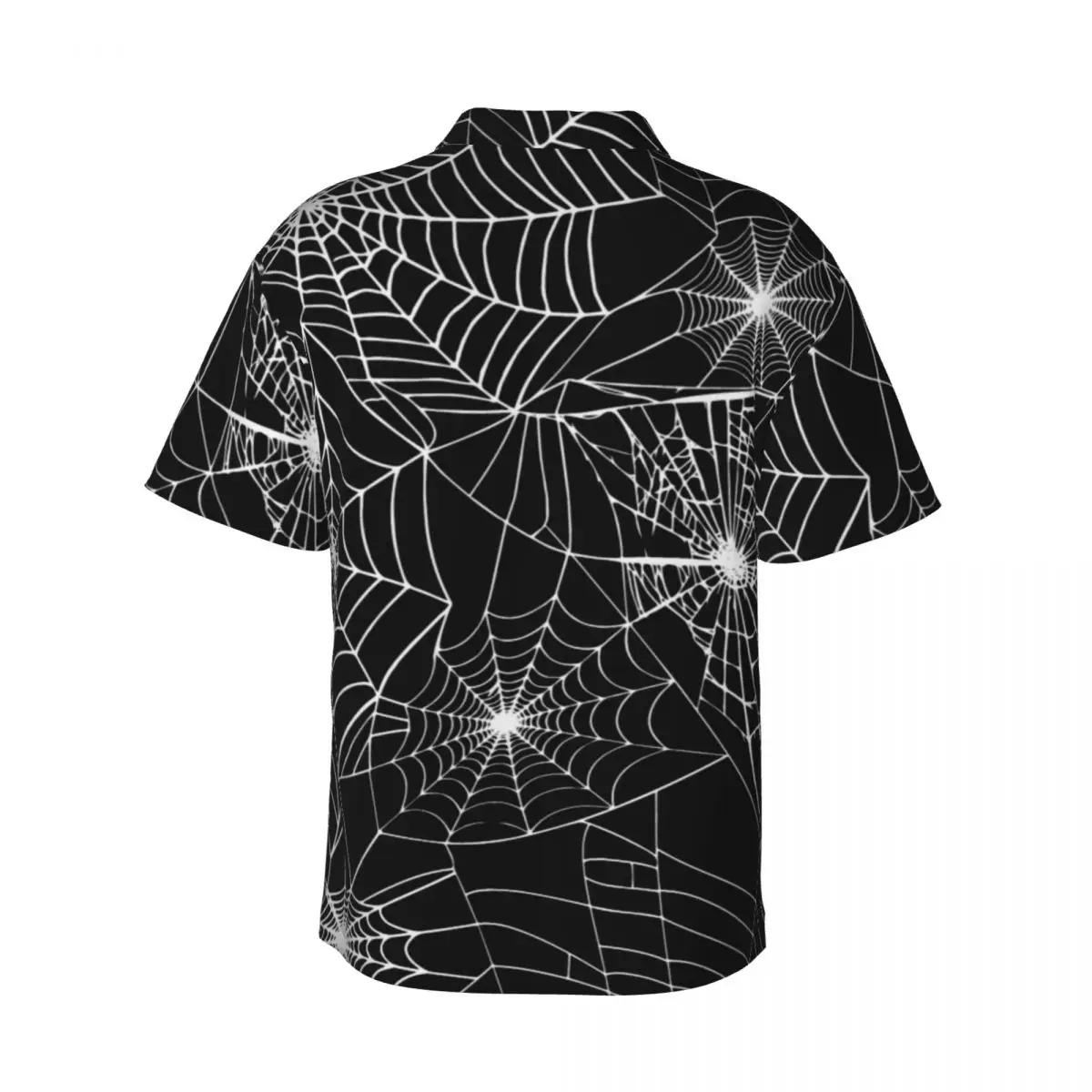 Hawaii Shirt Beach Spooky Halloween Blouses Spider Web Print Vintage Casual Shirts Mens Short Sleeve Streetwear Clothing