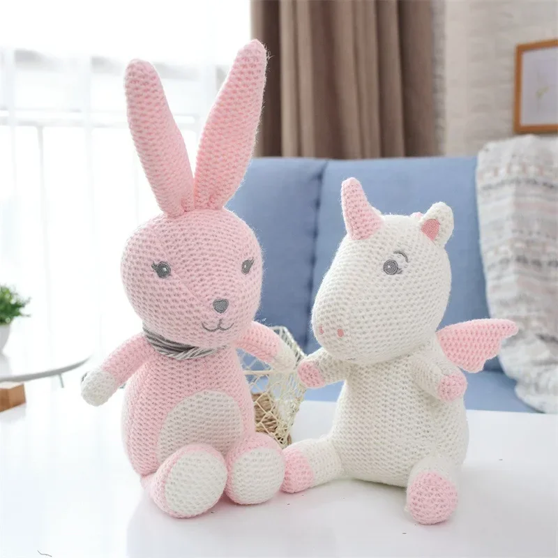 [Funny] Dinosaur Rabbit unicorn Plush doll Toy Comforter soothing baby Toys Baby Stuffed Animals doll Christmas Gift For Kids