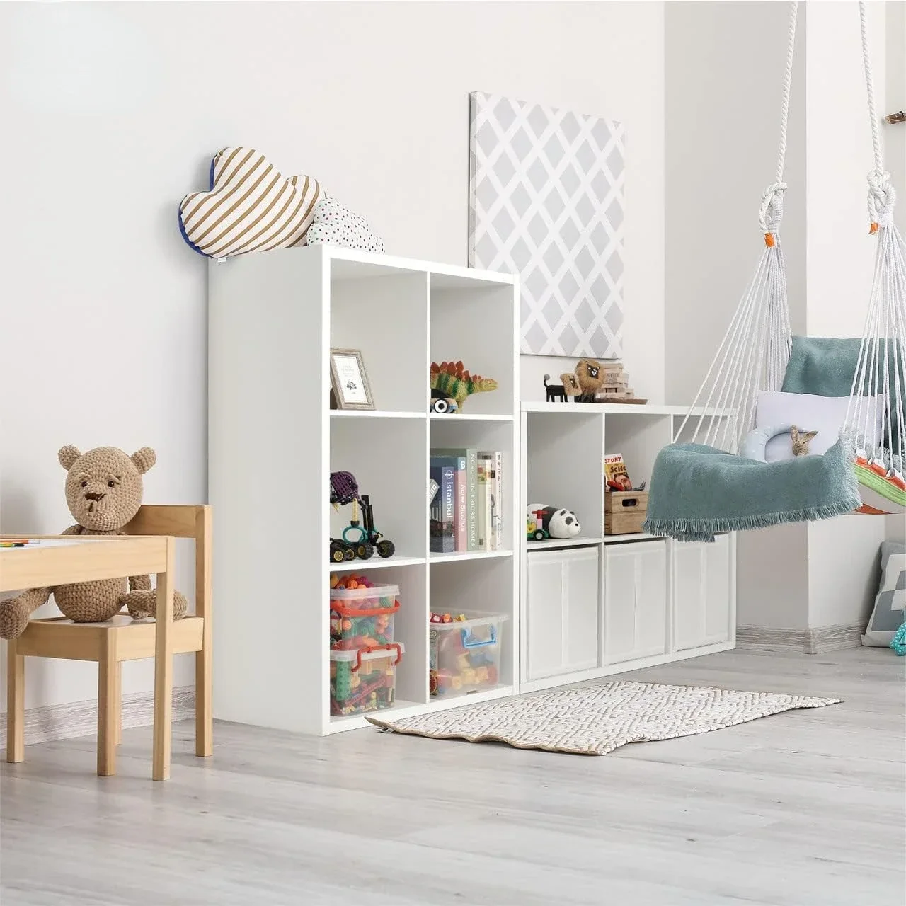 Sturdy Room 6/8/9 Cube Storage Organizer Shelf, with Extra Thick Exterior Edge, Open Storage Shelf Divider, Bookcase