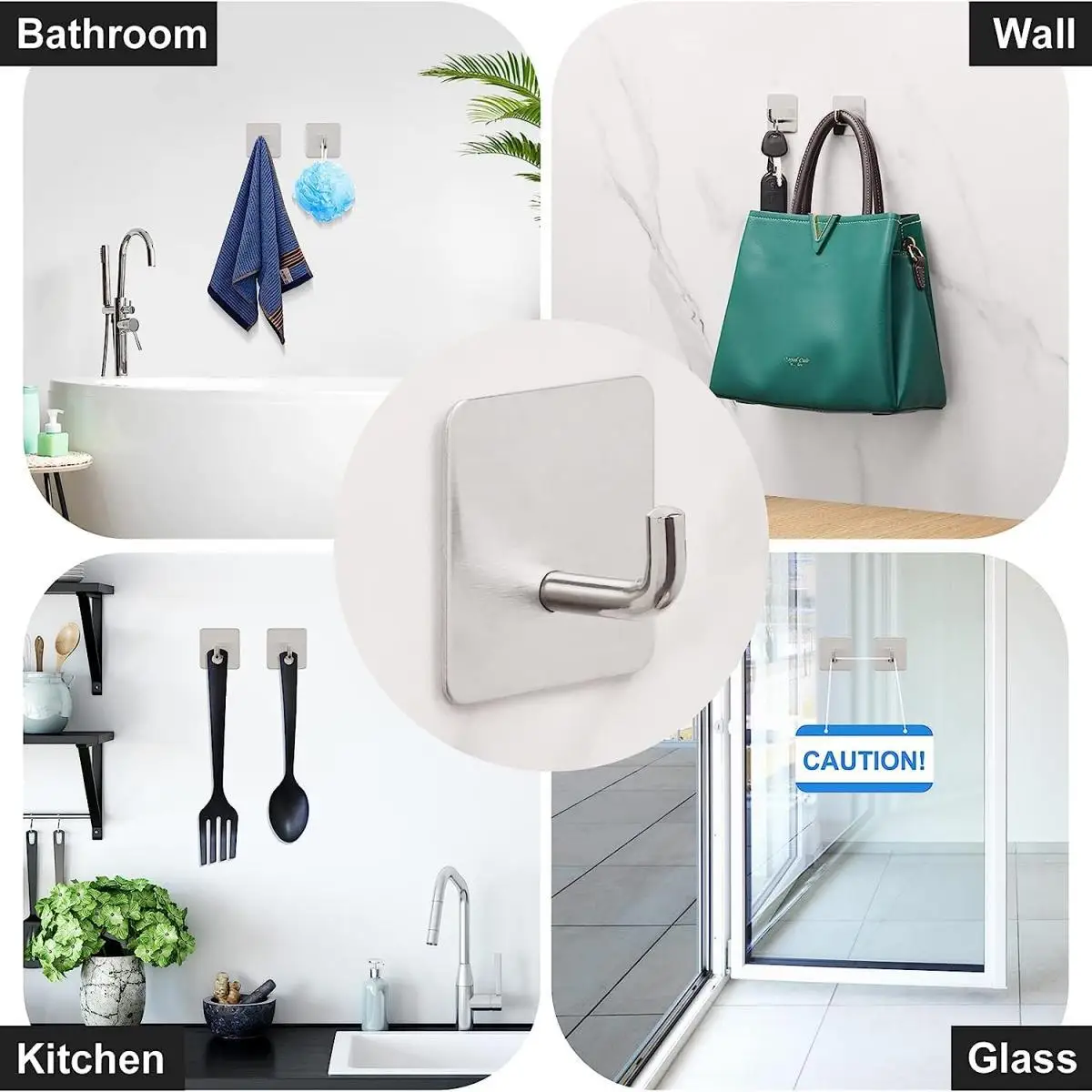 Stainless Steel Bathroom Hardware Set No-drill Towel Bar Holder Self-Adhesive Toliet Paper Holder Robe Hook Bathroom Accessories