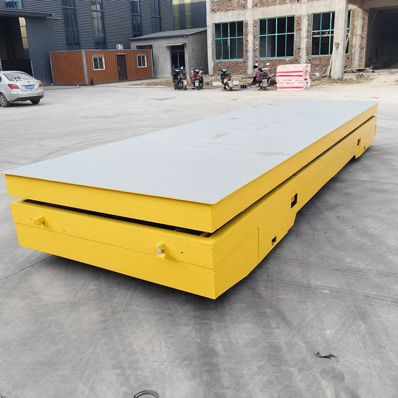 Steel coil freight transportation rail transfer car custom factory trackless electric flat car