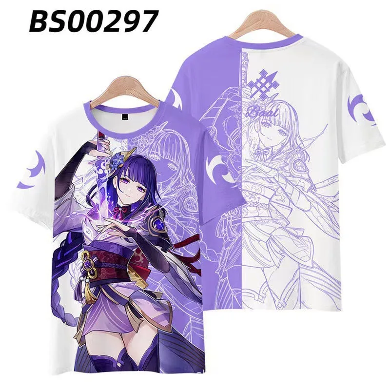 New Game Anime Hutao Yae Miko Pattern 3D Print T-Shirt Men Women Cosplay Short Sleeve T Shirts Oversized Tees Tops Kid Clothing