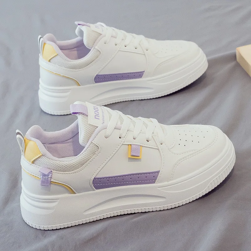 Korean Women Breathable Small White Shoes Thick-Soled Flat Board Shoes Fashion Comfortable Lightweight Woman Sports Casual Shoes