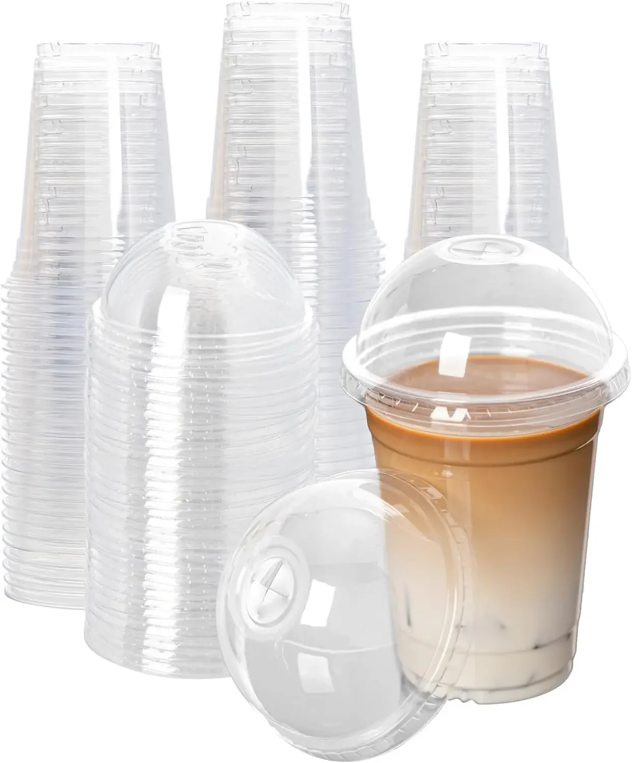 20 Clear Plastic Fruit Cups with Dome Lids PET Disposable Parfait Crystal Cups Suitable for Dessert Ice Cream and Cake Ideal for