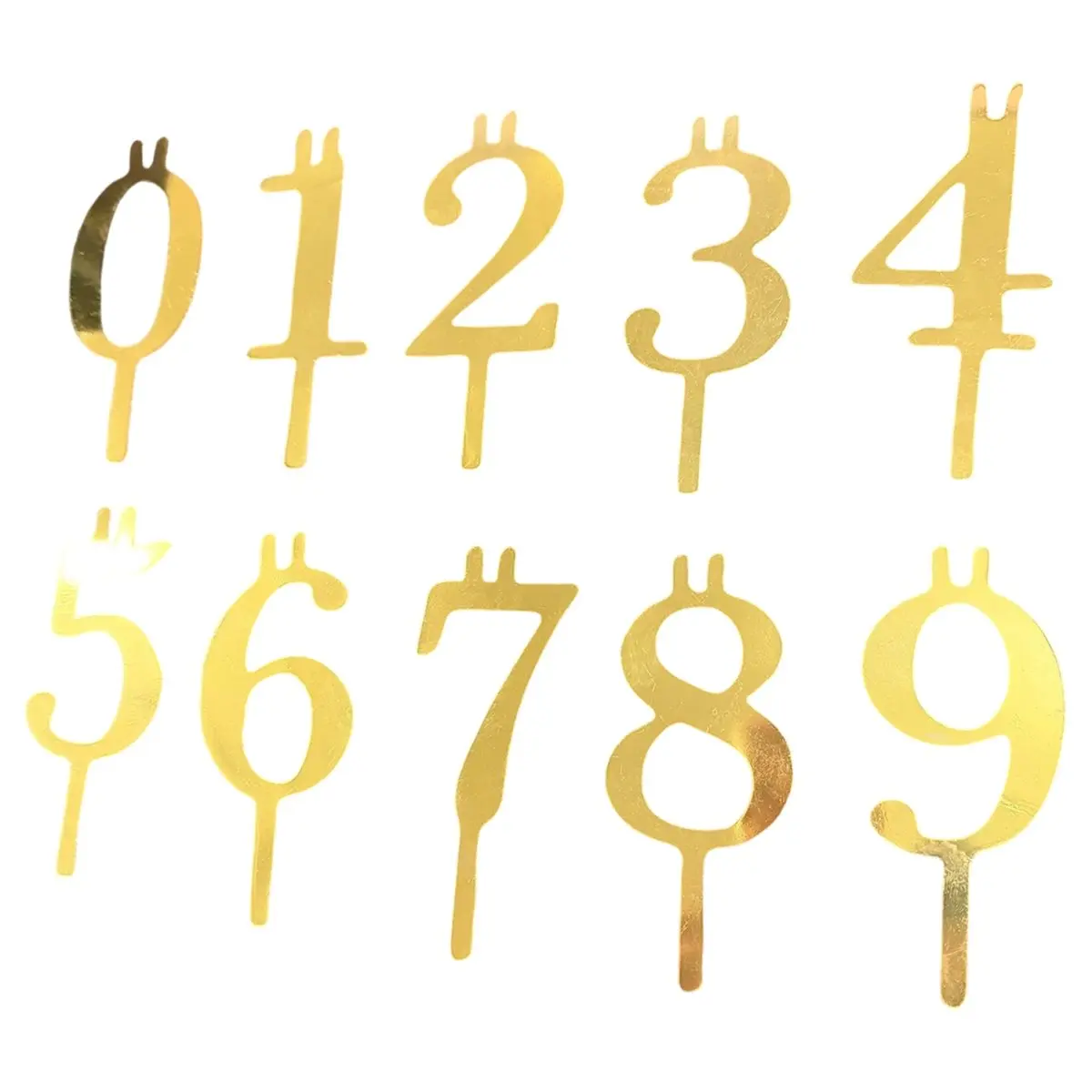 A45I Reusable Number Birthday Candle Holder Set for Cakes, Birthday Cake Topper Decorations,Metal Birthdays Candle Holder