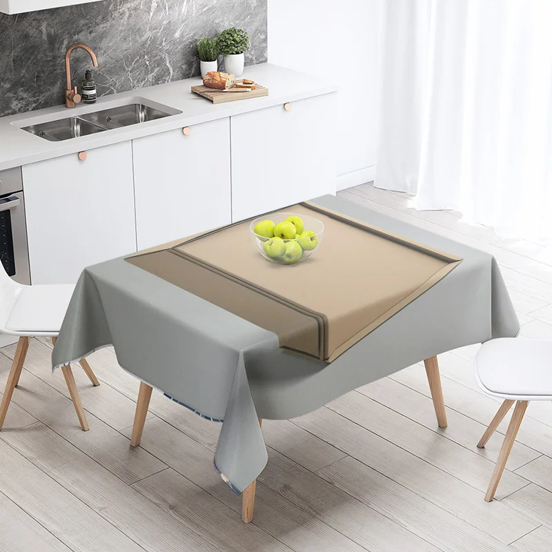 Abstract Geometric Tablecloth 1pc Resistant Party Decoration Restaurant Cafe Dining Table Tablecloths 140X200cm
