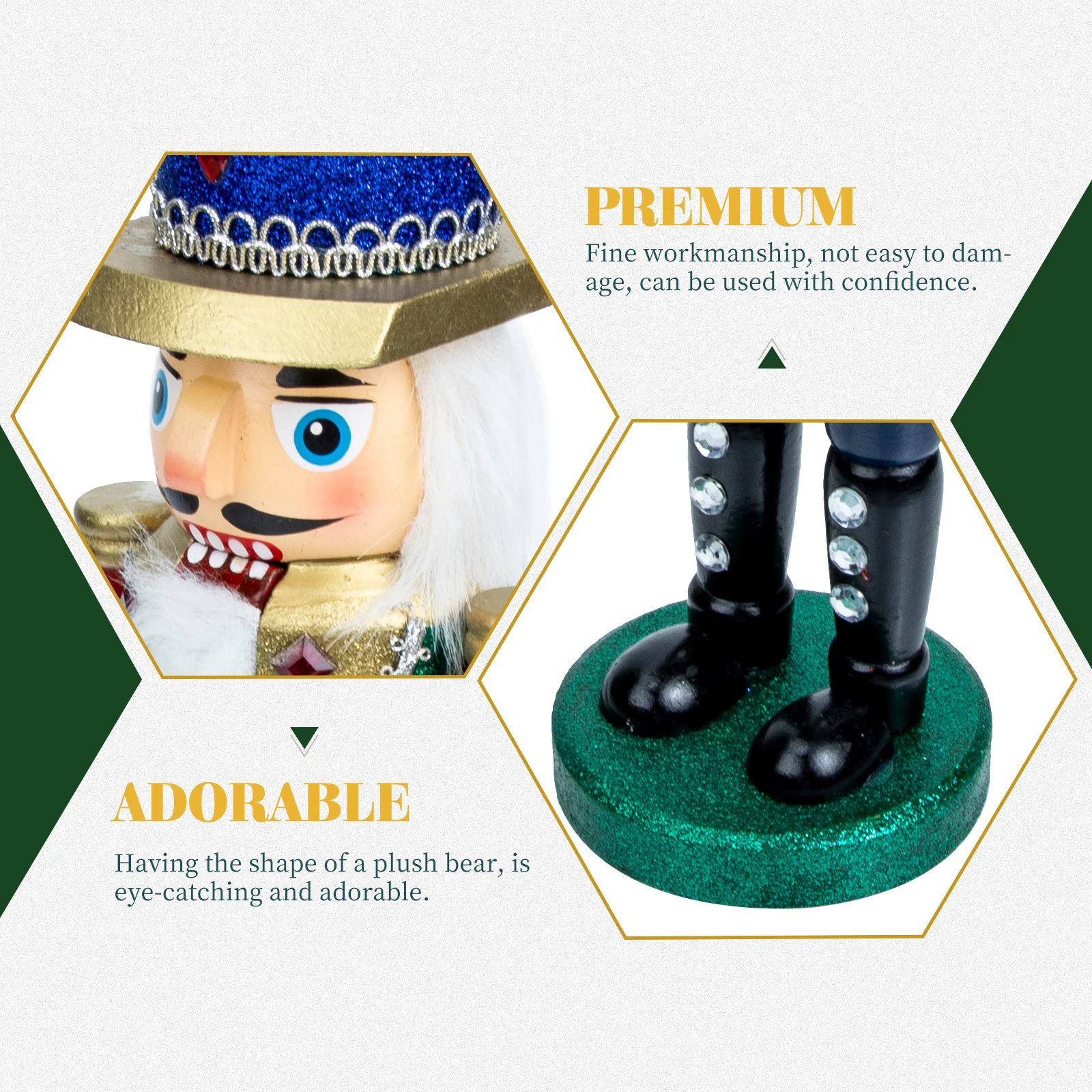 

Wooden Nutcracker Gift Decor Tabletop Ornament Home Hotel Restaurant Nutcracker Figures Christmas Miniature Figurines
