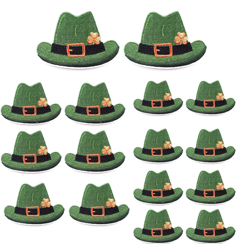 10 Cái/lô Lá Miếng Dán Cỏ Bốn Lá Thêu Miếng Dán Sắt Trên Miếng Dán Cho Clorhing Hoạt Hình Thêu Miếng Dán Trên Quần Áo DIY