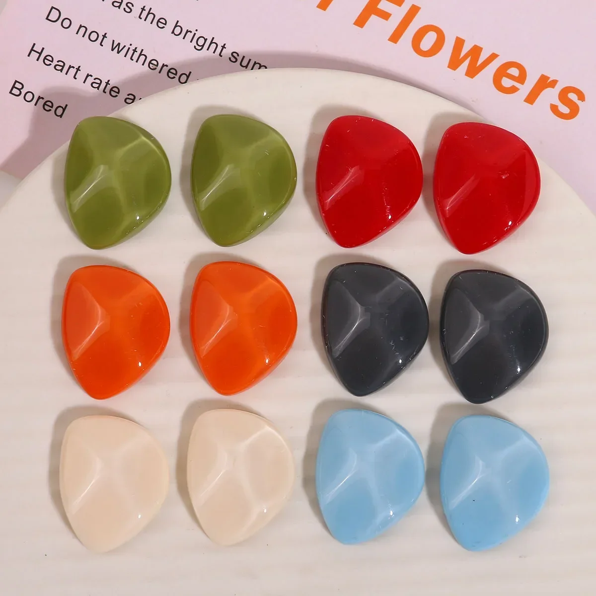 5pcs Korean color special-shaped bump resin flatback accessories DIY earrings charms headgear hairpin mobile phone case material