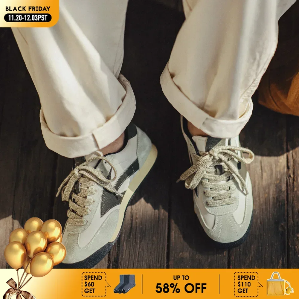 

Maden Men's Exploration Series Retro Running Shoes Autumn Casual Breathable Low Top Thick Sole German Trainer Style Sneakers