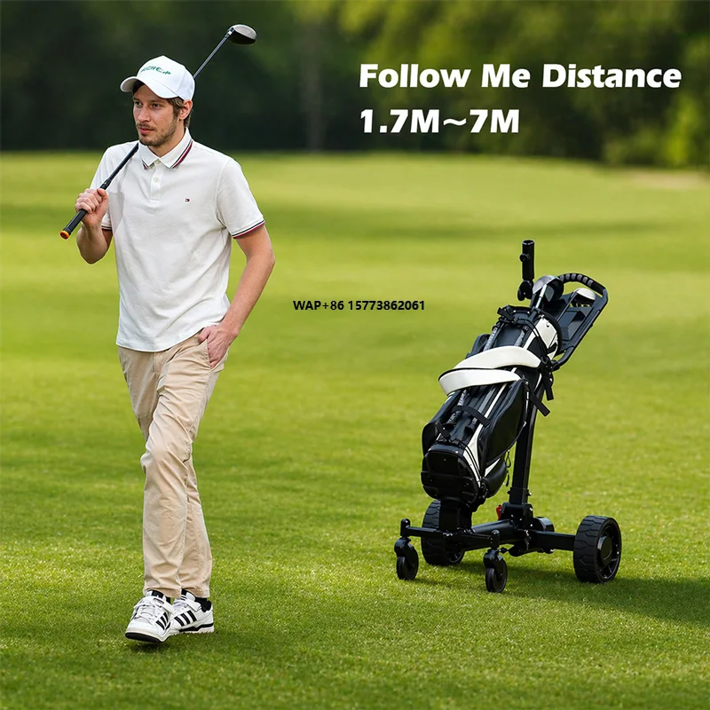 Eswing 2026 Remote Control Golf Trolley Electric Follow Me Golf Cart Foldable Smart Golf Trolley 4 Wheel