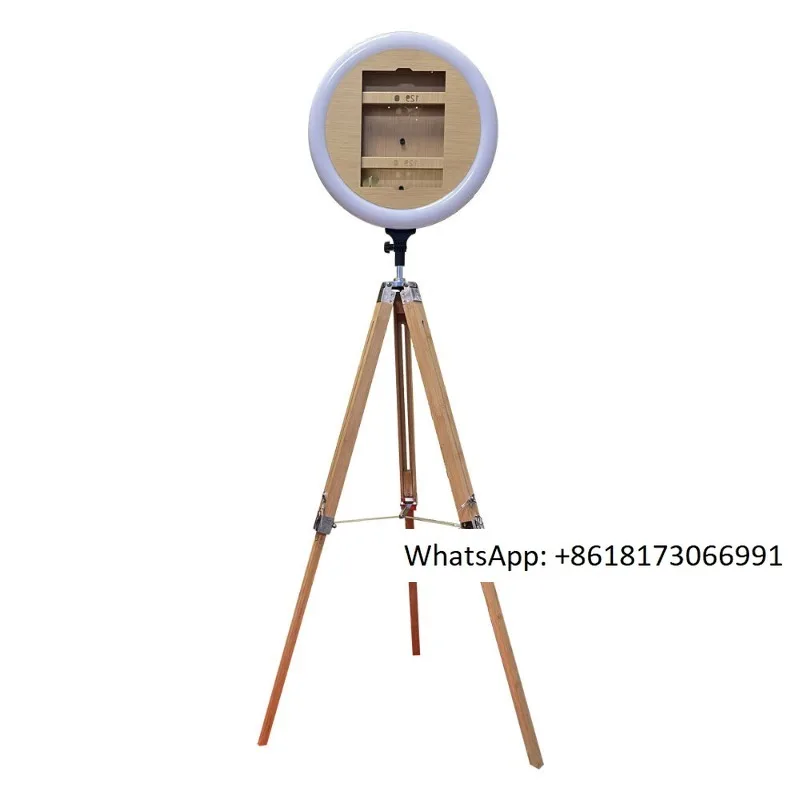 

Vertical wood grain iPad photo booth for taking selfies, tablet size optional iPad photo booth