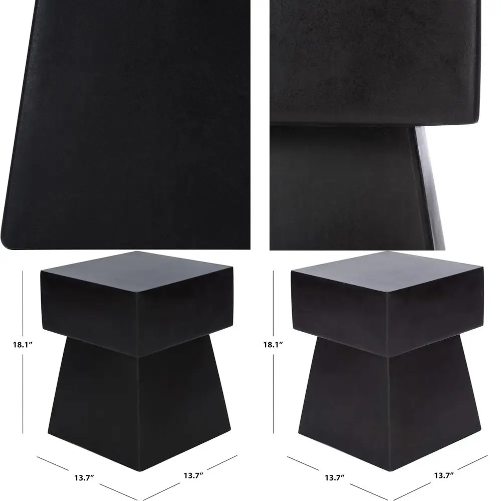 Elegant Black Mushroom-shaped Concrete Accent Table