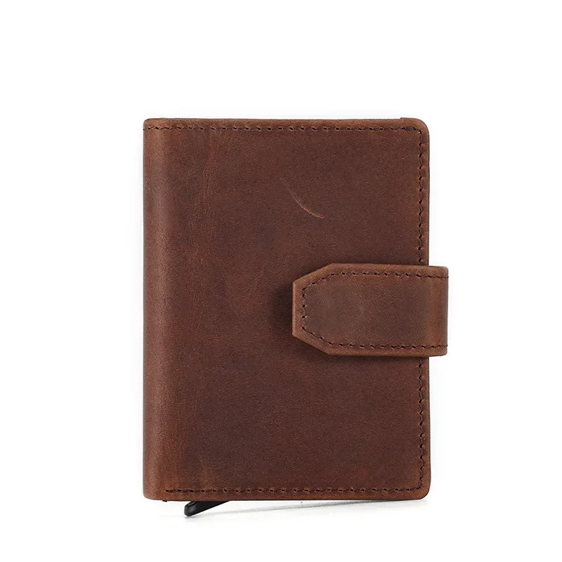 Stylish Men's Vintage Leather Wallet with High-end Feel, Anti-magnetic Cowhide Card Holder, Business Cash Coin Purse