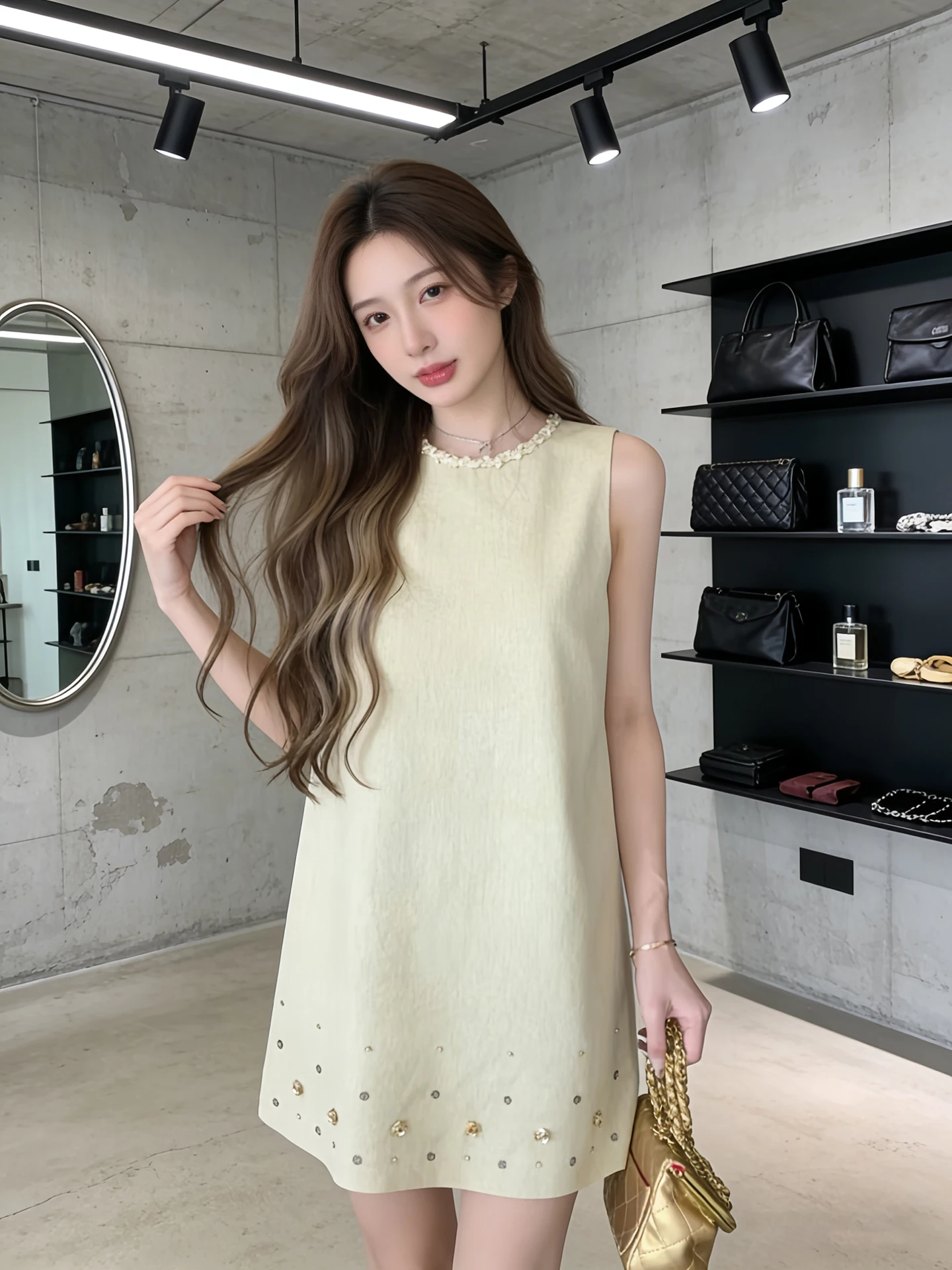 

Sleeveless Doll Dress Women's Design Sensation Loose Slimming Short Style Summer Fashion for Young Ladies