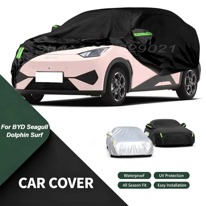 Car Cover For BYD Seagull Dolphin Surf Waterproof Dustproof Outdoor Protection, UV Snow Sun Resistant Auto Cover Car Sunshade