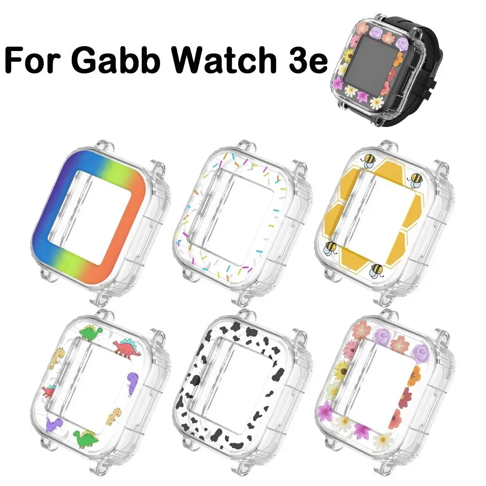 ใหม่โปร่งใสป้องกันกรณี TPU Anti-Scratch กรอบกันกระแทกการ์ตูนรูปแบบแขนสําหรับ Gabb นาฬิกา 3e