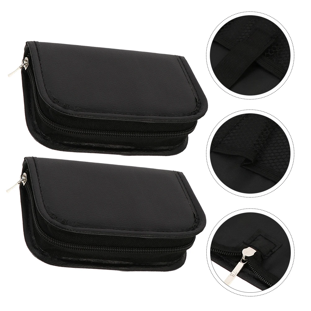 

2 Pcs Blood Glucose Meter Storage Bag Bags Portable Toiletries Pouch Black Organizers