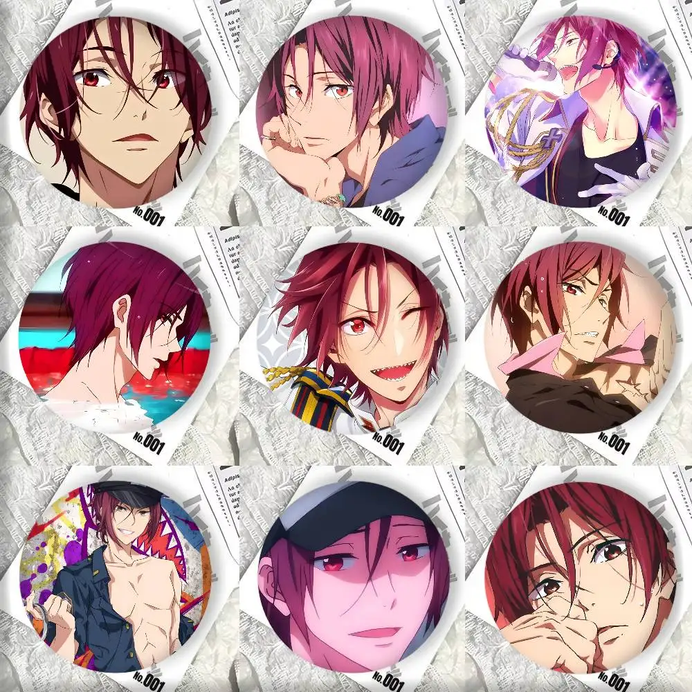 Hot Cartoon Anime F-Free Rin Matsuoka Badge Tinplate DIY Backpack Clothing Accessories Jewelry Pins